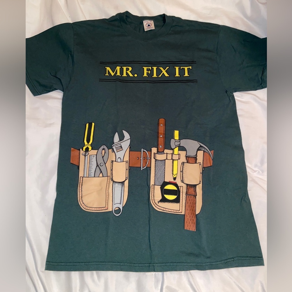 Vintage 90s 1997 Mr. Fix It T-Shirt Adult Large Fathers Day Handyman Tool Belt